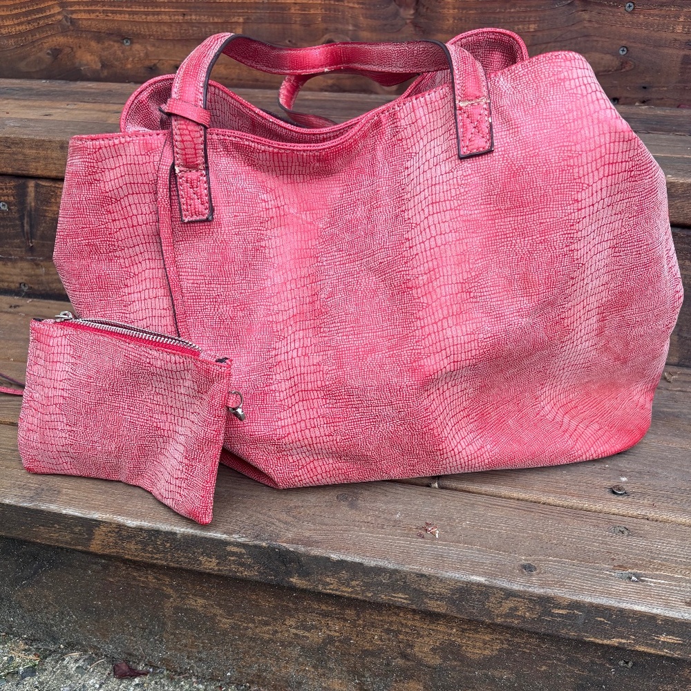 Free People Pink Tote Bag with Pouch